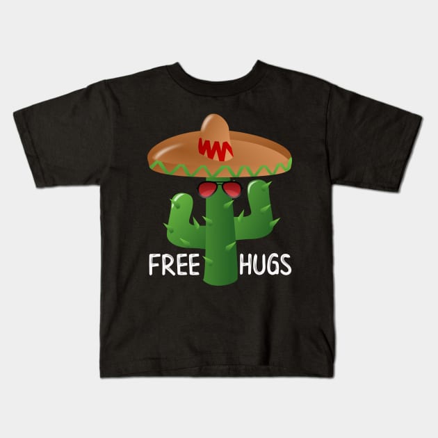 Free Hugs Cactus Kids T-Shirt by DANPUBLIC